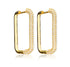 Exquisite Micro Pave 14K Gold Plated Rectangular Cubic Zirconia Hoop Earrings